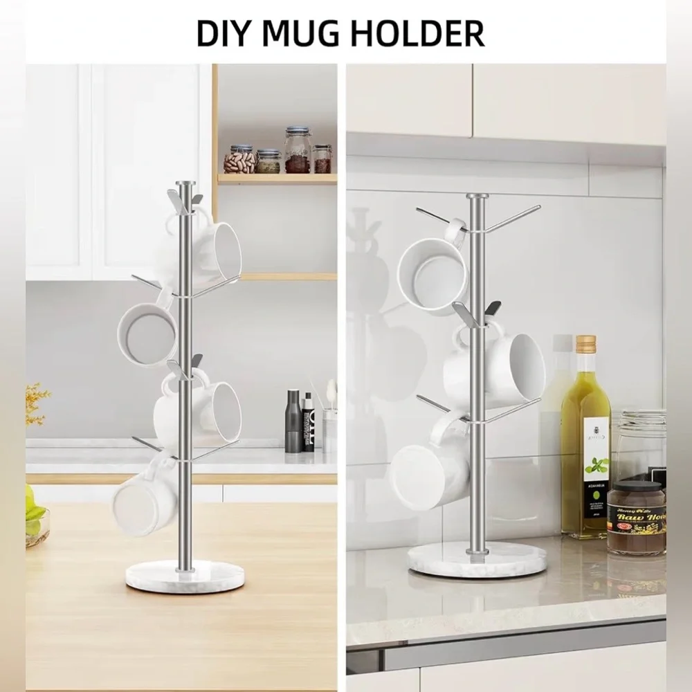 Gypie Marble Mug Holder Tree 8 Hooks